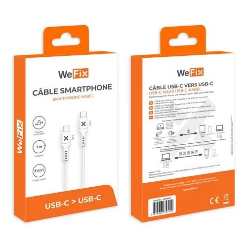 Cabo USB-C WeFix 1m - Branco