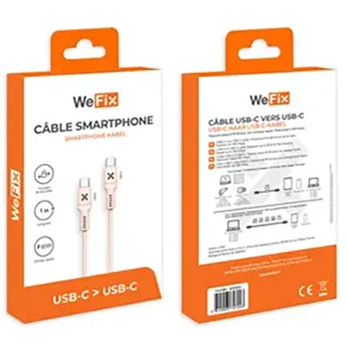 Cabo USB-C WeFix 1m - Rosa