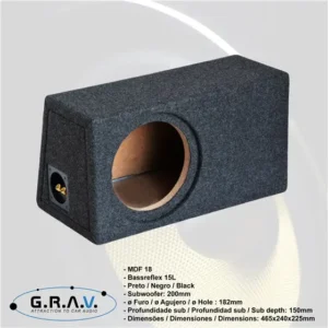 Caixa Subwoofer Bass Reflex com Rebaixo 8" | Otimização de Espaço