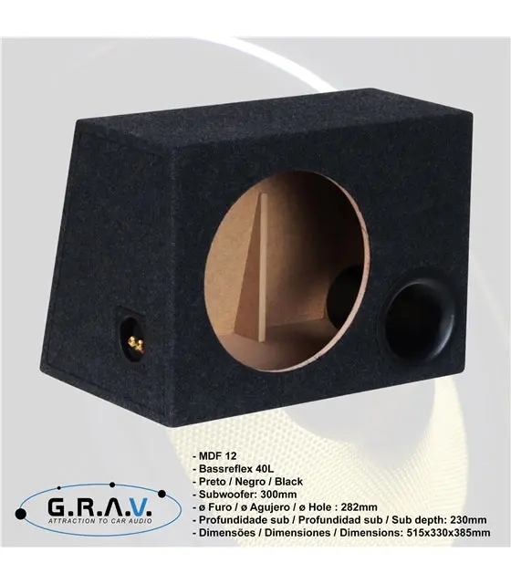 Caixa Subwoofer Bass Reflex 12" | Potência e Extensão