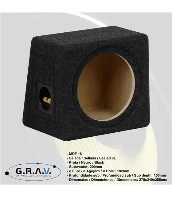 Caixa Subwoofer Selada com Rebaixo 8" | Design Compacto