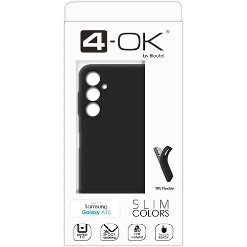 Capa 4-OK Slim Colors para Samsung Galaxy A15 - Preto