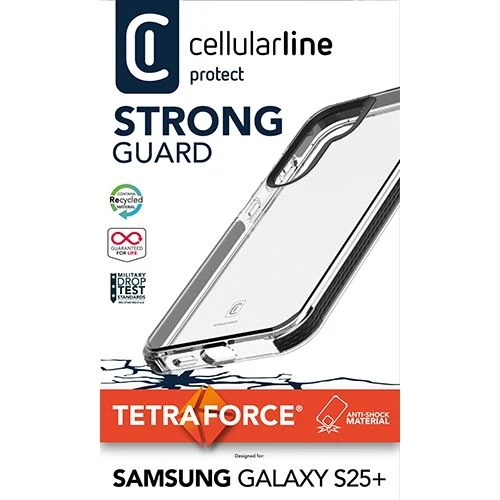 Capa Antibacteriana Cellular Line Tetra Force Strong Guard para Samsung Galaxy S25+- Transparente