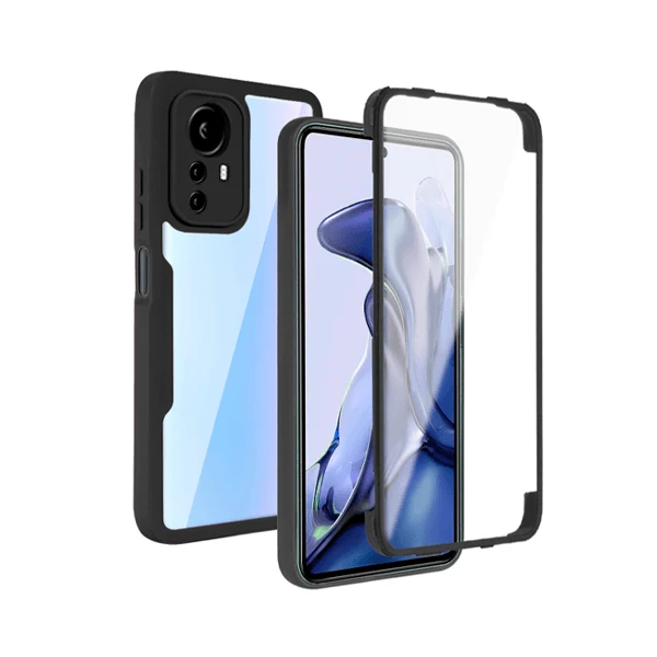 Capa Anti-Crash 360 Protection á Prova de Choque Frente e Verso para Xiaomi 12 - Preto