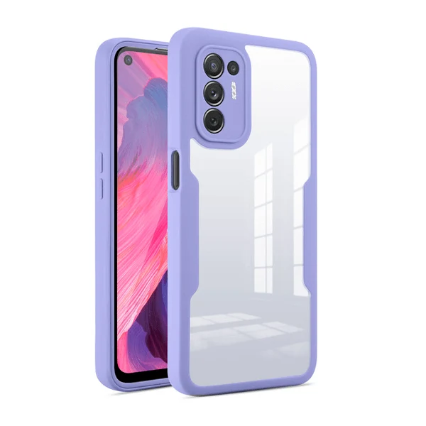 Capa Anti-Crash 360 Protection á Prova de Choque Frente e Verso para Oppo F19 Pro+ 5G - Roxo