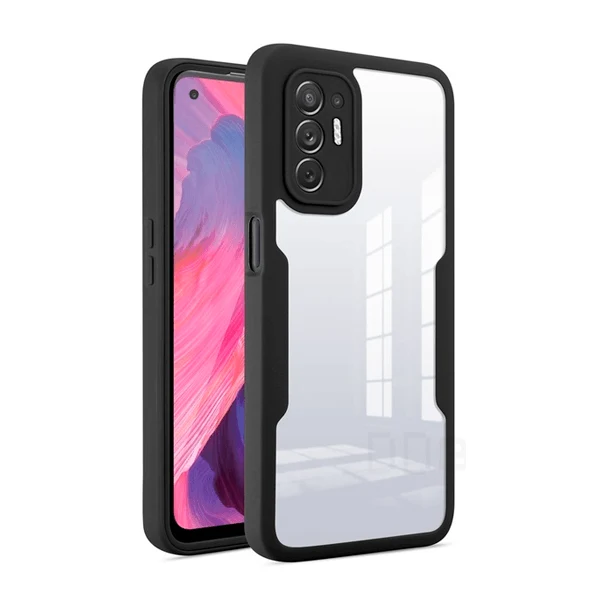 Capa Anti-Crash 360 Protection á Prova de Choque Frente e Verso para Oppo Reno5 Z - Preto