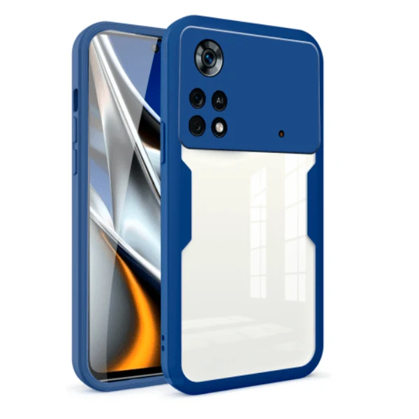 Capa Anti-Crash 360 Protection á Prova de Choque Frente e Verso para Xiaomi Poco X4 Pro 5G - Azul Escuro