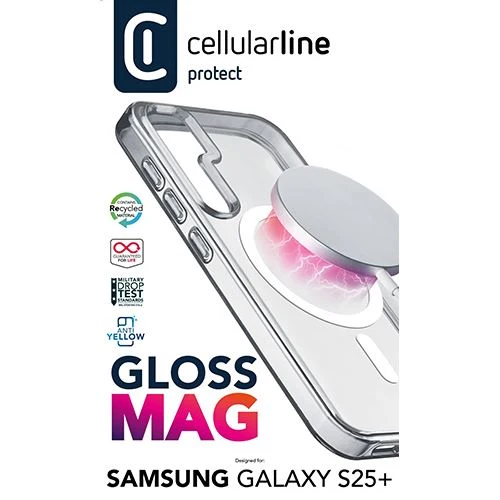 Capa Cellular Line Gloss Mag para Samsung Galaxy S25+ - Transparente