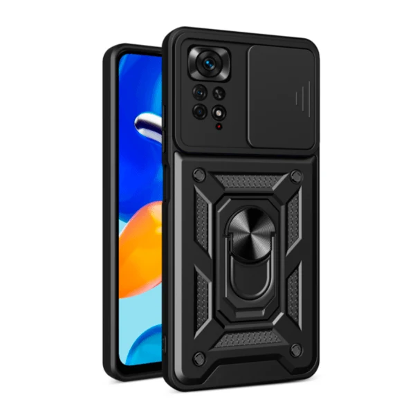Capa Magnetic Military Defender Slide Window Anti-Impacto para Xiaomi Redmi Note 11 Pro - Preto
