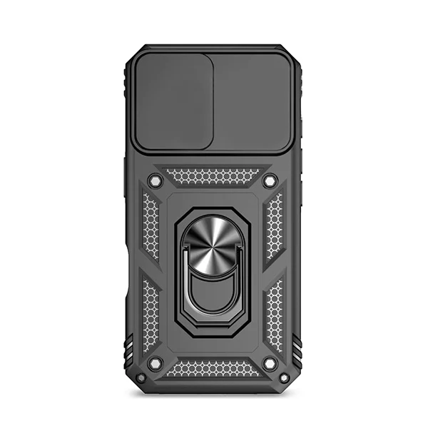 Capa Magnetic Military Defender Slide Window Anti-Impacto para Apple iPhone 16 Plus - Preto