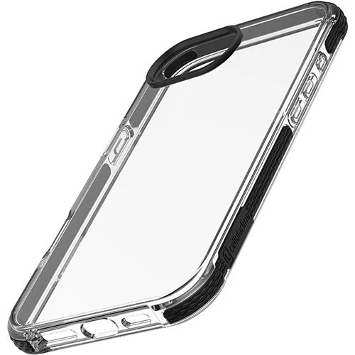 Capa MagSafe Cellular Line Protect Tetra Force Strong Guard para iPhone 17e / 16e - Transparente / Preta