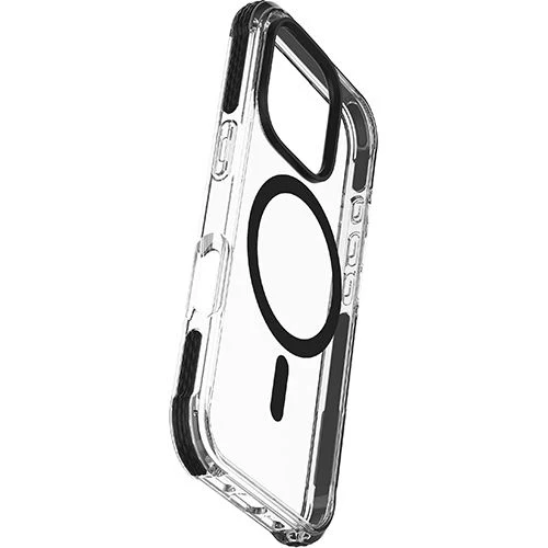 Capa MagSafe Cellular Line Tetra Force Strong Guard Mag para iPhone 16 Pro - Transparente / Preta