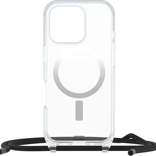 Capa Otterbox React + Cordão para iPhone 16 Pro - Transparente com Fio Preto