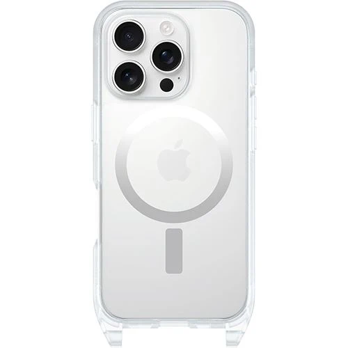 Capa Otterbox React + Cordão para iPhone 16 Pro - Transparente com Fio Preto