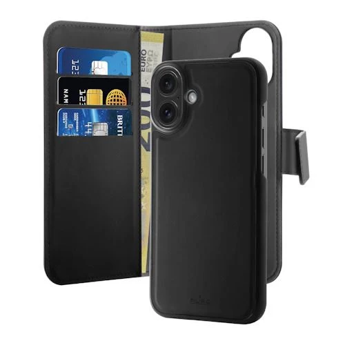 Capa em Pele Puro para Apple iPhone 16 Plus - Preto