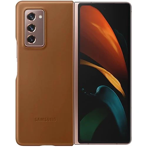 Capa em Pele Samsung para Galaxy Z Fold 2 - Castanho