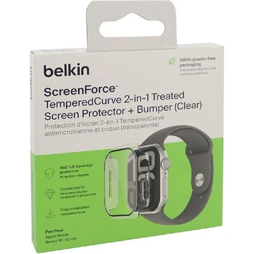Capa Protectora Belkin ScreenForce 2 em 1 para Apple Watch 10 - 42mm - Transparente