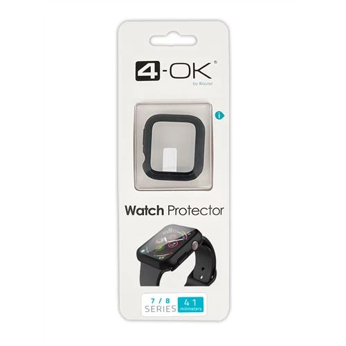 Capa Protetora de Ecrã 4-OK para Apple Watch 7/8 - 41 mm - Preto