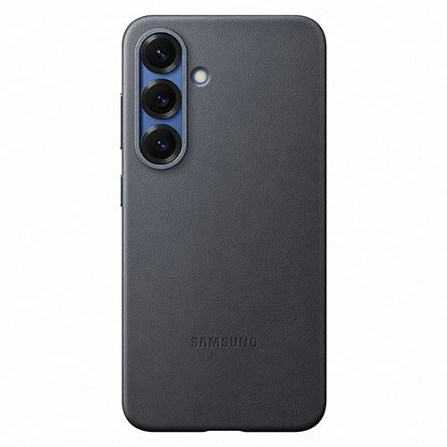 Capa Samsung em Pele Vegan para Galaxy S25 - Preta