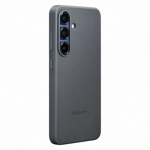 Capa Samsung em Pele Vegan para Galaxy S25 - Preta