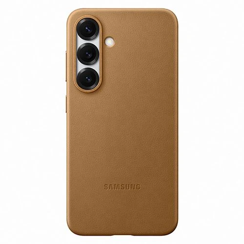 Capa Samsung em Pele Vegan para Galaxy S25 - Dourado