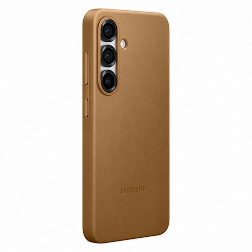 Capa Samsung em Pele Vegan para Galaxy S25 - Dourado