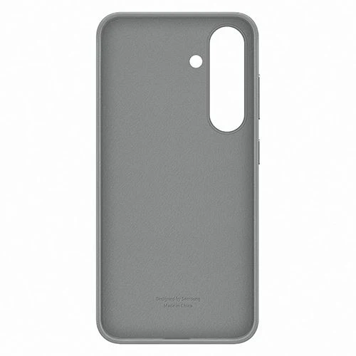 Capa Samsung em Pele Vegan para Galaxy S25 - Cinza