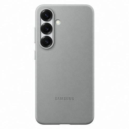 Capa Samsung em Pele Vegan para Galaxy S25 - Cinza