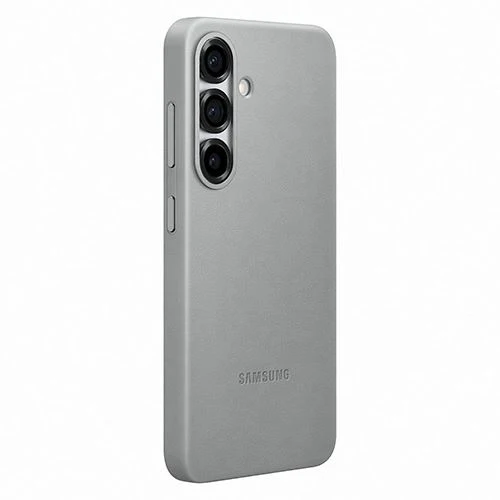 Capa Samsung em Pele Vegan para Galaxy S25 - Cinza