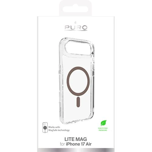 Capa TPU com MagSafe Puro Lite Mag para iPhone Air - Transparente / Castanho Chocolate