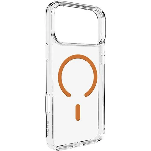 Capa TPU com MagSafe Puro Lite Mag para iPhone 17 Pro Max- Transparente / Laranja