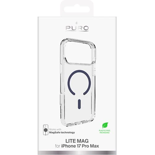 Capa TPU com MagSafe Puro Lite Mag para iPhone 17 Pro Max- Transparente / Azul