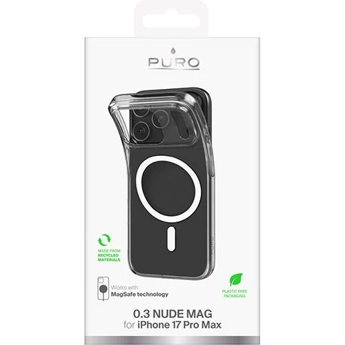 Capa TPU Puro Mag 0.3 para iPhone 17 Pro Max - Transparente