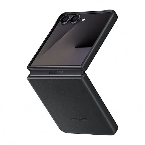 Capa Vegana Samsung para Z Flip7 - Preto