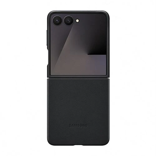 Capa Vegana Samsung para Z Flip7 - Preto