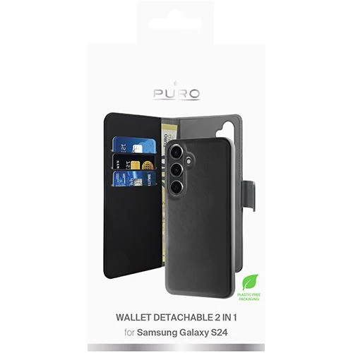 Capa Wallet em Pele com Capa Destacável Puro para Samsung Galaxy S24