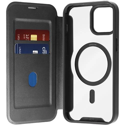 Capa Wallet Puro Book Mag para iPhone 15 - Preta