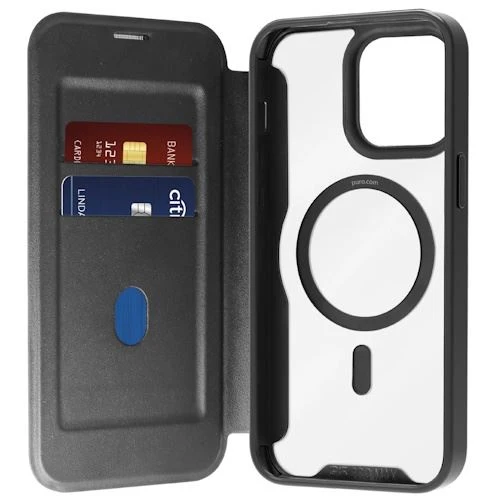 Capa Wallet Puro Book Mag para iPhone 15 Pro Max- Preta