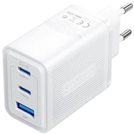 CARGADOR GAN DE PARED VENTION FERW0-EU 2XUSB TIPO-C 1XUSB 65W