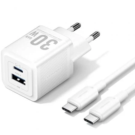 CARGADOR GAN DE PARED VENTION TZ-FEQW0-EU-01 1XUSB TIPO-C 1XUSB +