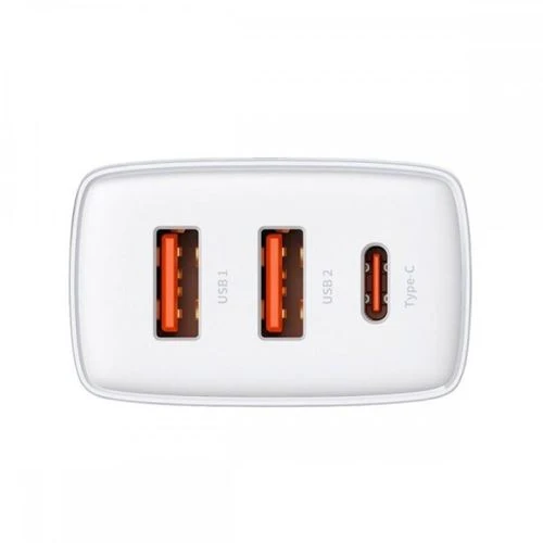 Carregador Baseus USB / USB- C com Carregamento Rápido 30W - Branco