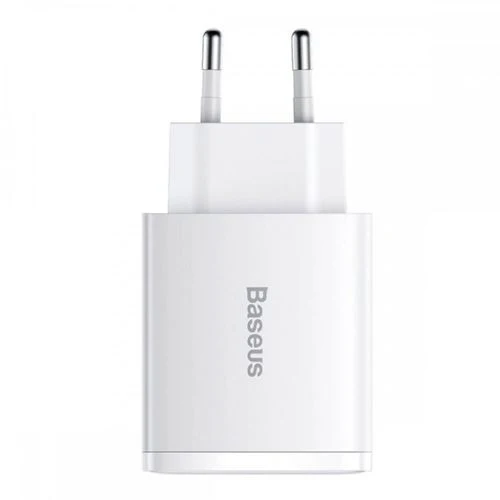 Carregador Baseus USB / USB- C com Carregamento Rápido 30W - Branco