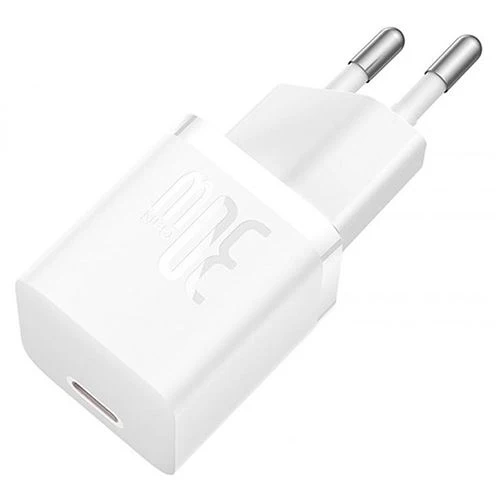 Carregador Compacto USB-C Gan5 Baseus 30W - Branco