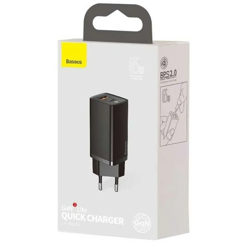 Carregador de Parede Baseus CCGAN2L-B01 Preto 18 W 65 W 45 W
