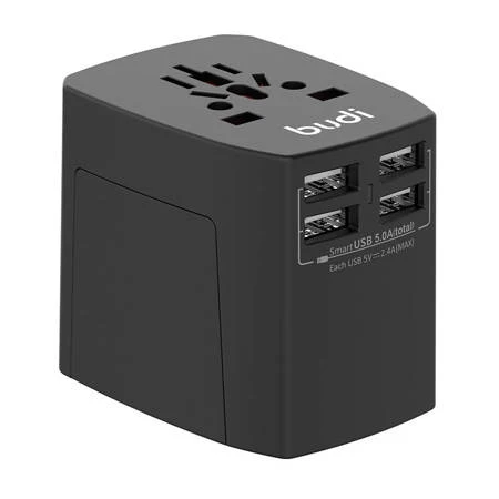 CARREGADOR DE REDE UNIVERSAL ADAPTADOR DE REDE BUDI 4X USB, 5A,