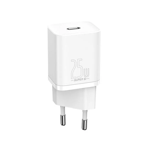 Carregador Rápido USB-C Baseus Super SI 25W + Cabo USB-C 1m - Branco