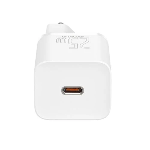 Carregador Rápido USB-C Baseus Super SI 25W + Cabo USB-C 1m - Branco