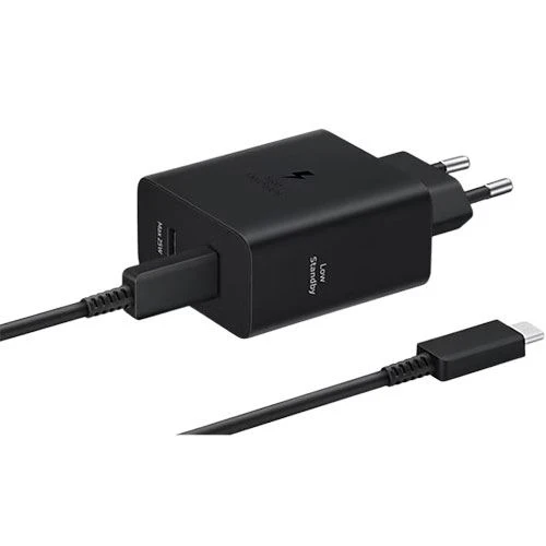 Carregador Samsung Duo 50W + Cabo USB-C - Preto