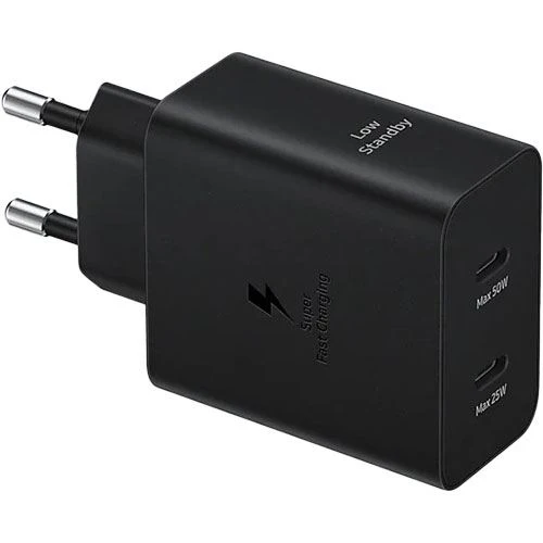 Carregador Samsung Duo 50W + Cabo USB-C - Preto