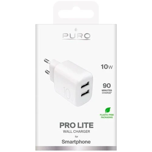 Carregador 2x USB- Puro Prolite 10W - Branco